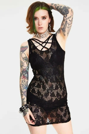 Jawbreaker Tied Up In Lace Cross Front Dress 1 Jawbreaker Tied Up In Lace Cross Front Dress