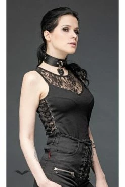 Queen Of Darkness Top With Lace Insert And Side Lacing -Cheap GOTHIC DRESSES Store top with lace insert and side lacing queen of darkness 3 300x