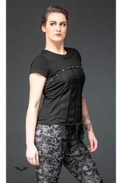 Queen Of Darkness Top With Mesh On The Front And Decorative Studs -Cheap GOTHIC DRESSES Store top with mesh on the front and decorative studs queen of darkness 3 300x