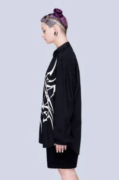 Long Clothing Tribal Black Shirt - Unisex -Cheap GOTHIC DRESSES Store tribal black shirt unisex long clothing 3 300x