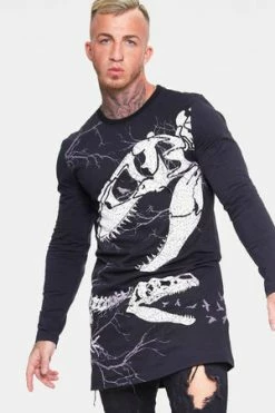 Jawbreaker Unisex Dino Bones Long Sleeve Sweatshirt -Cheap GOTHIC DRESSES Store unisex dino bones long sleeve sweatshirt jawbreaker 3 300x