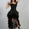 Burleska Versailles Corset Dress Green Scroll Brocade