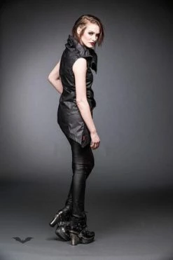 Queen Of Darkness Vest With Big Collar And Asymmetric Zipper 9 Queen Of Darkness Vest With Big Collar And Asymmetric Zipper -Cheap GOTHIC DRESSES Store vest with big collar and asymmetric zipper queen of darkness 4 300x