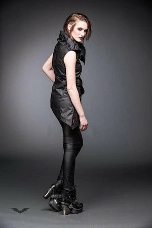 Queen Of Darkness Vest With Big Collar And Asymmetric Zipper 4 Queen Of Darkness Vest With Big Collar And Asymmetric Zipper - Image 4