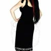 Dr Faust White Skulls Black High-Low Dress - Blair