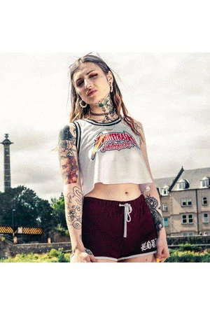 Cheap GOTHIC DRESSES Store -Cheap GOTHIC DRESSES Store whitetrash metal crop mesh vest