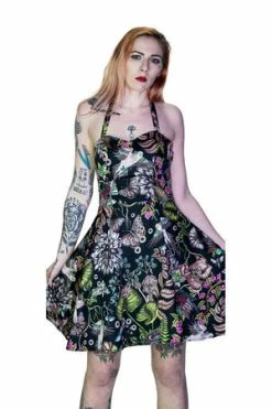 Dr Faust Witch Night Garden Black Midi Dress - Marigold -Cheap GOTHIC DRESSES Store witch night garden black midi dress marigold dr faust 4 300x