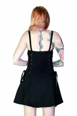 Dr Faust Zip Up Front D-Ring Black Mini Dress - Nylah -Cheap GOTHIC DRESSES Store zip up front d ring black mini dress nylah dr faust 5 300x