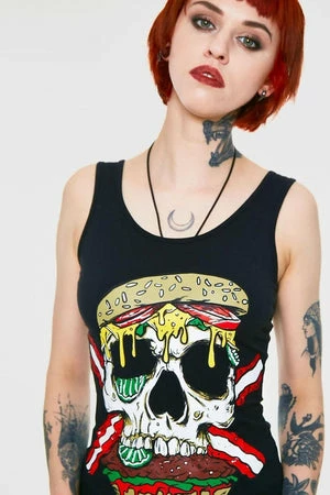 Jawbreaker Zombie Skull Burger Tie Back Top 4 Jawbreaker Zombie Skull Burger Tie Back Top - Image 4